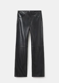 100% leather straight-leg pants