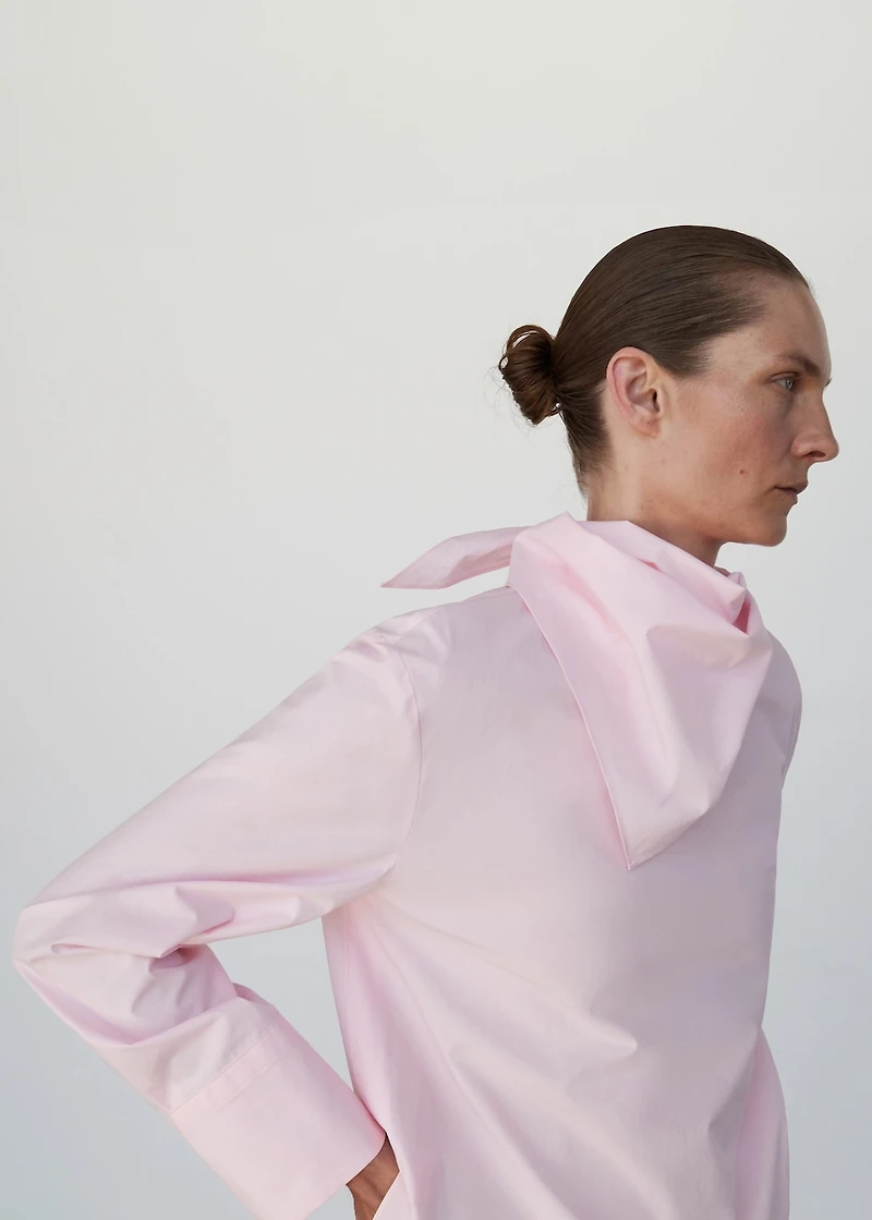 Poplin blouse with handkerchief