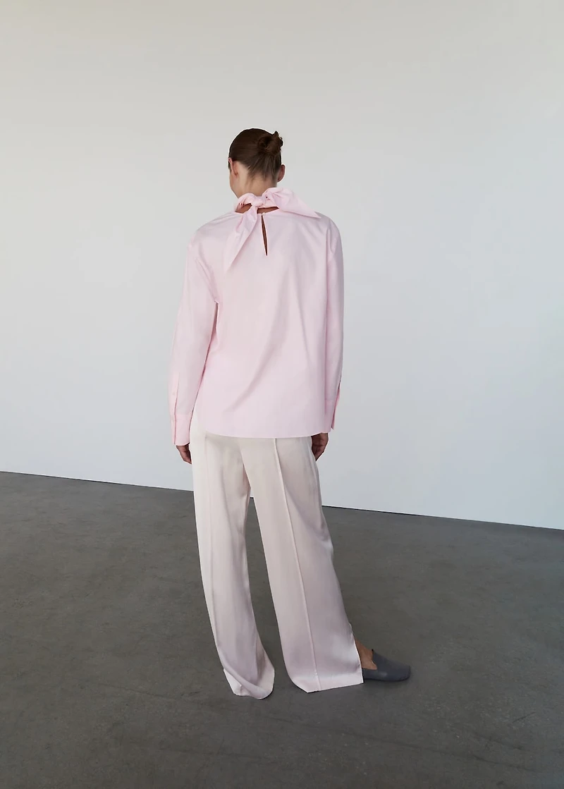 Poplin blouse with handkerchief