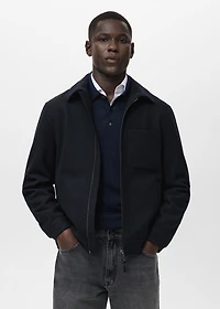 Wool-blend jacket with pocket