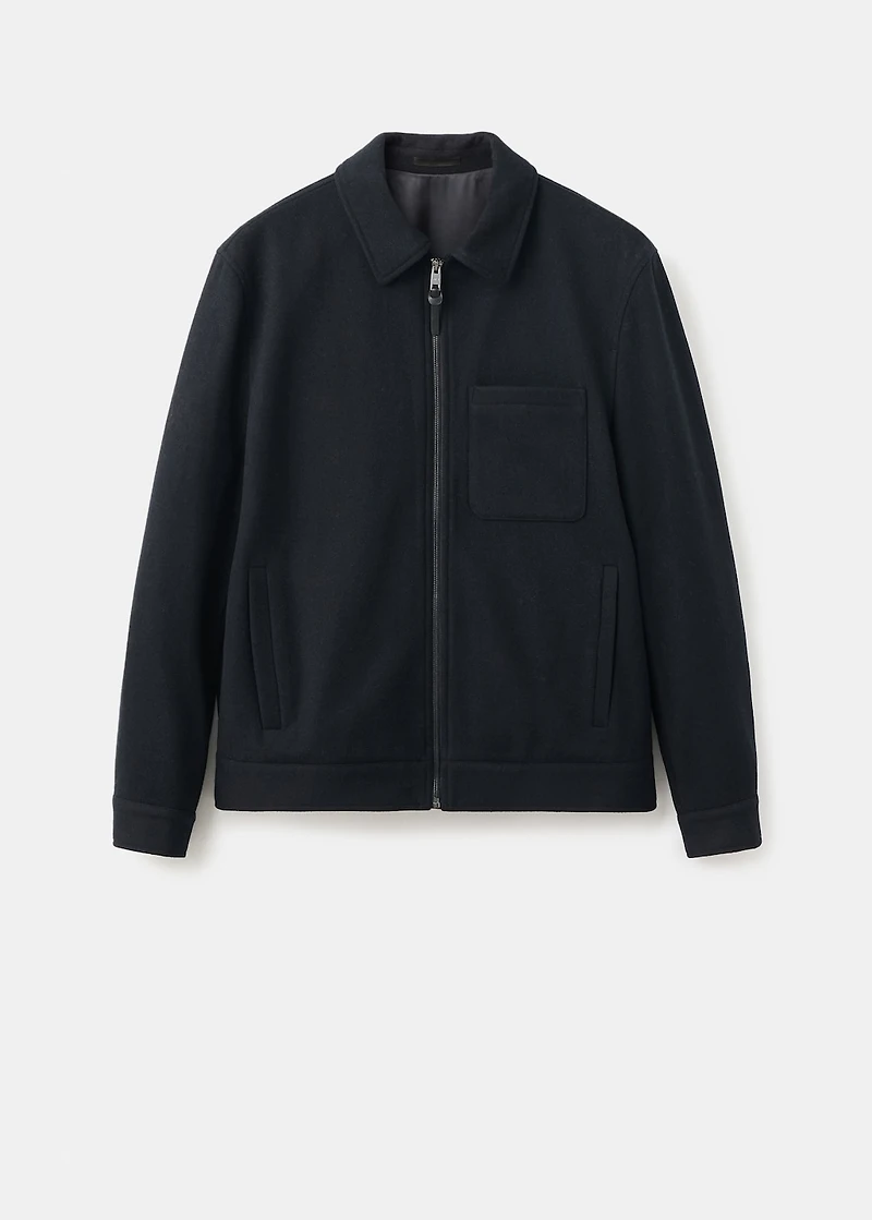 Wool-blend jacket with pocket