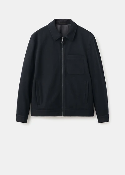 Wool-blend jacket with pocket