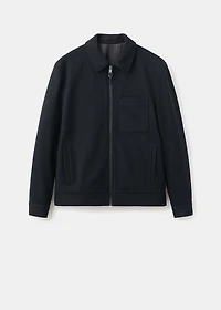 Wool-blend jacket with pocket