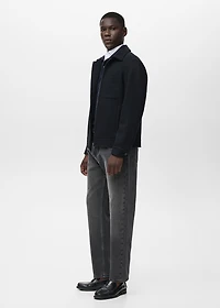 Wool-blend jacket with pocket