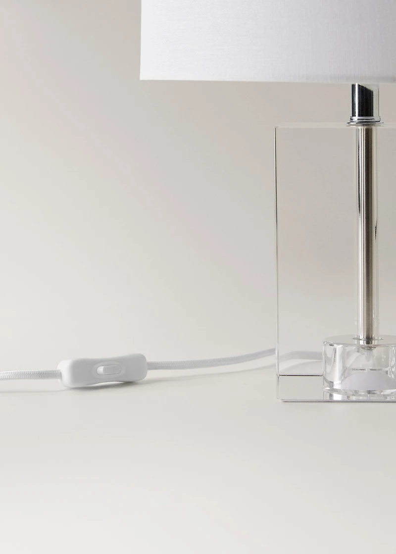 Table lamp with glass base