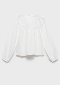 Blouse with lace trim details
