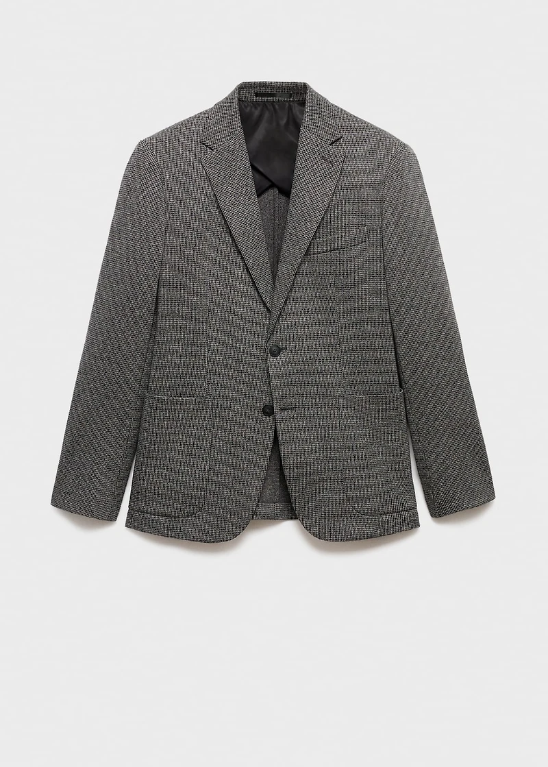 Slim fit microstructure blazer
