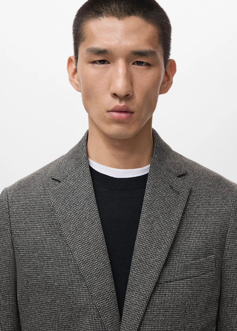 Slim fit microstructure blazer