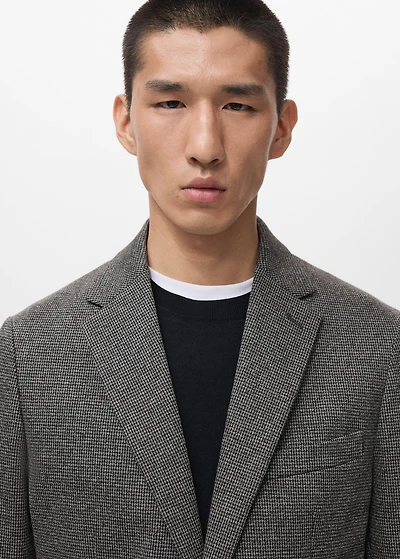 Slim fit microstructure blazer