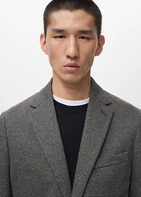 Slim fit microstructure blazer