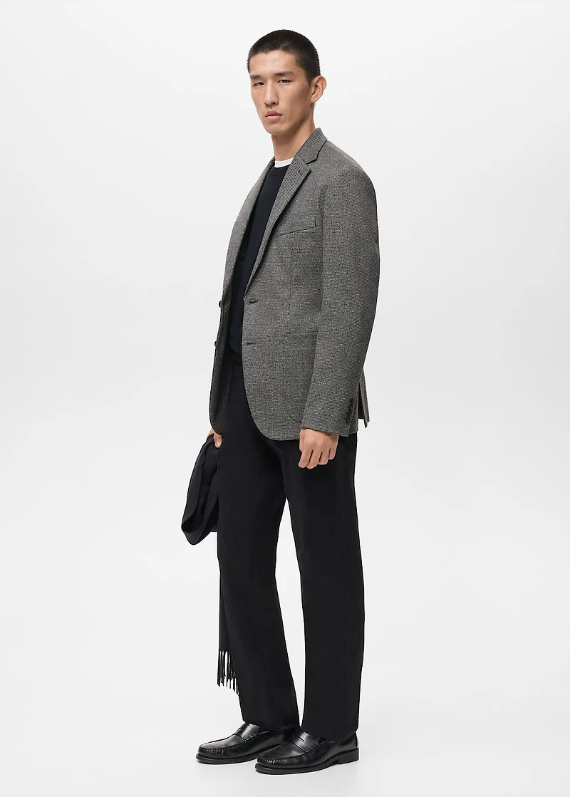Slim fit microstructure blazer