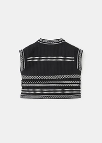 Embroidered vest with belt