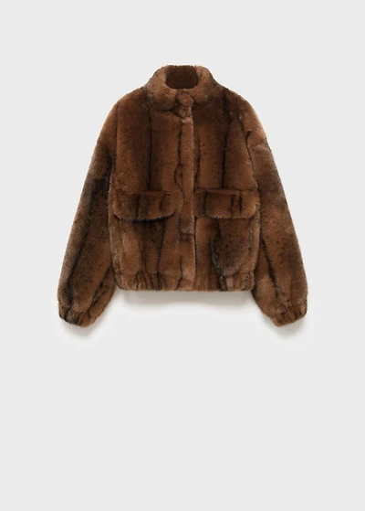 Faux-fur jacket with pockets