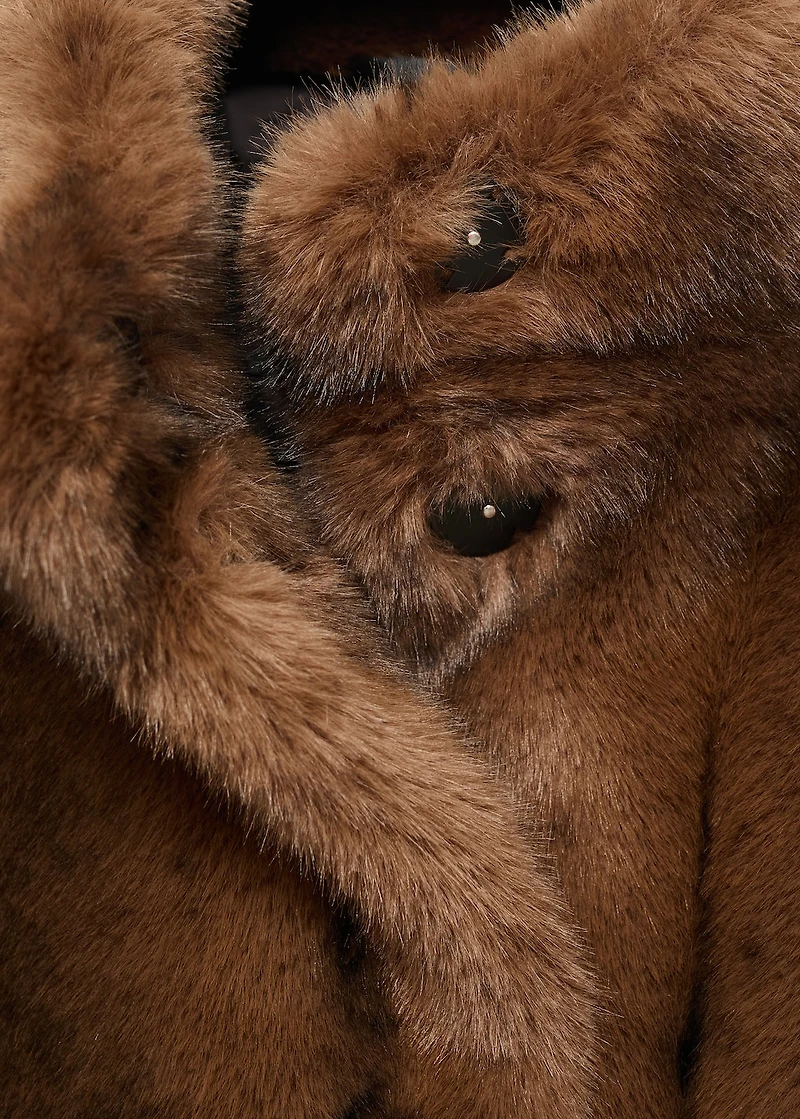 Faux-fur jacket with pockets