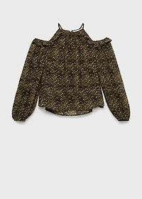 Printed blouse with cut-out
