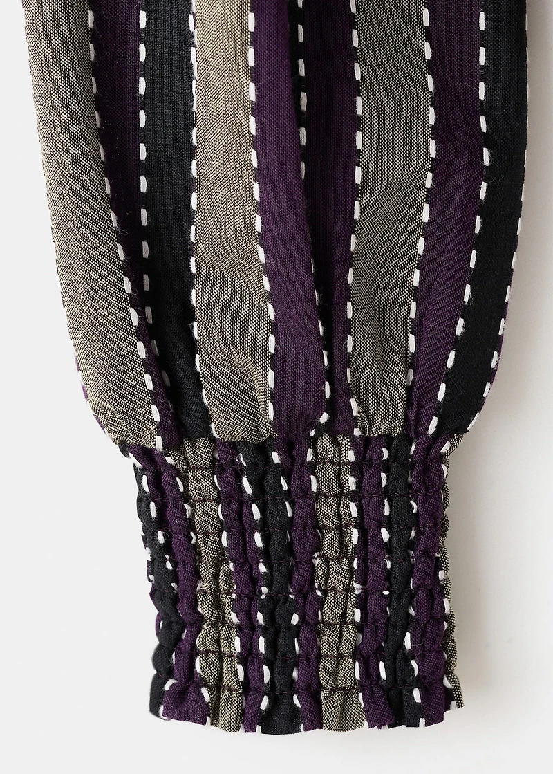 Striped blouse with embroidered details