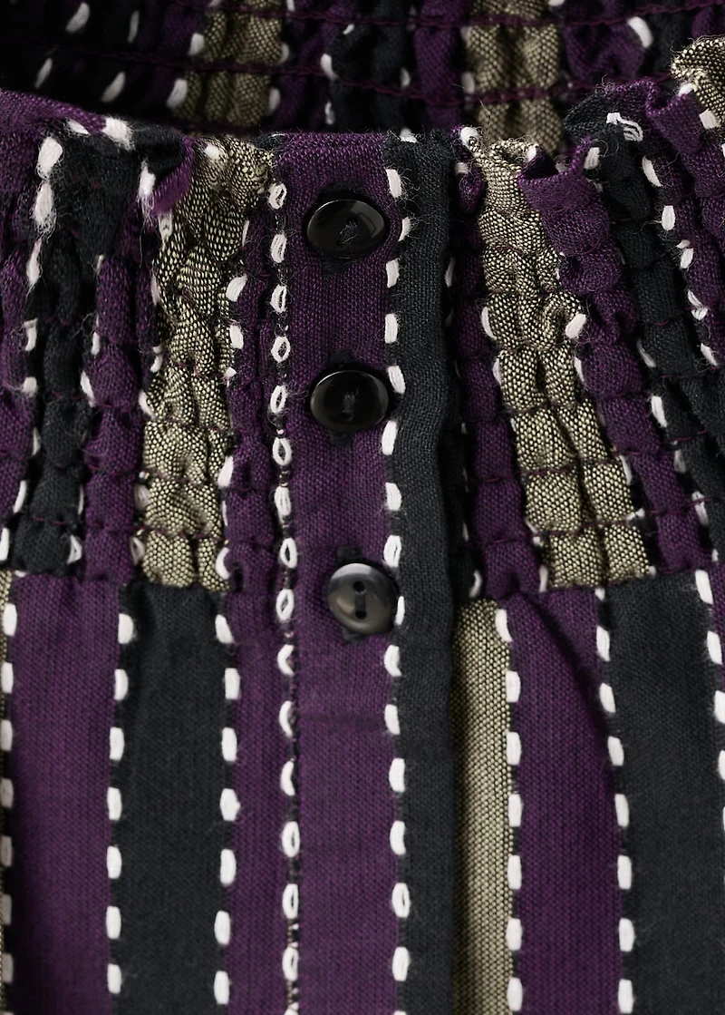 Striped blouse with embroidered details