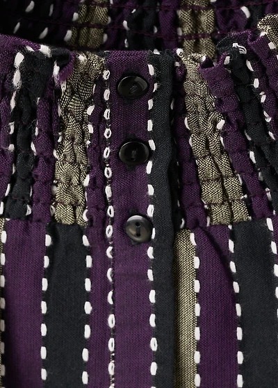 Striped blouse with embroidered details