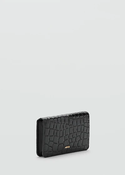 Small shiny croc-effect wallet