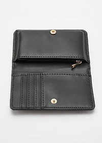 Small shiny croc-effect wallet