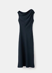 A-line dress with asymmetrical neckline