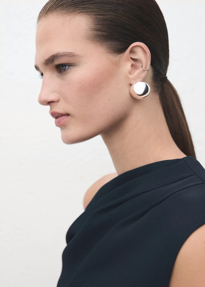 A-line dress with asymmetrical neckline