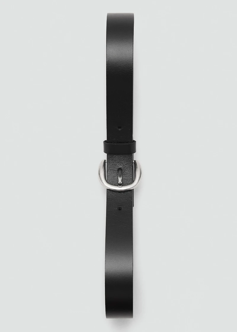 Rounded buckle leather belt