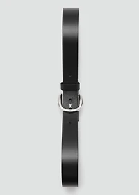 Rounded buckle leather belt