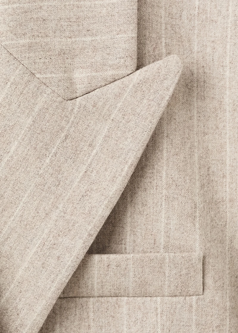 Pinstripe wool suit blazer