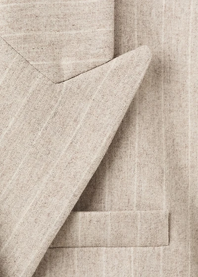 Pinstripe wool suit blazer