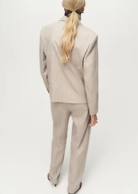 Pinstripe wool suit blazer