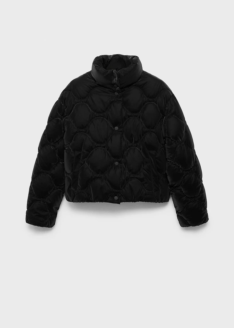 Waxed-effect padded anorak