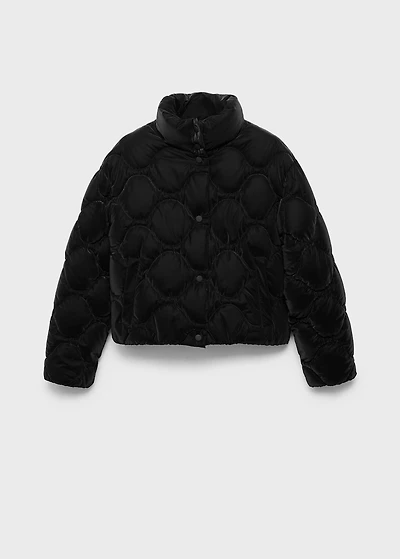 Waxed-effect padded anorak