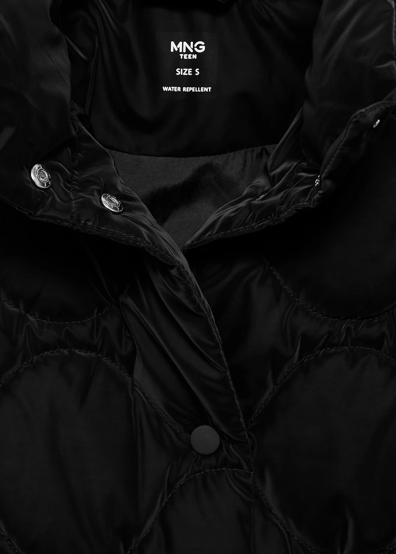 Waxed-effect padded anorak