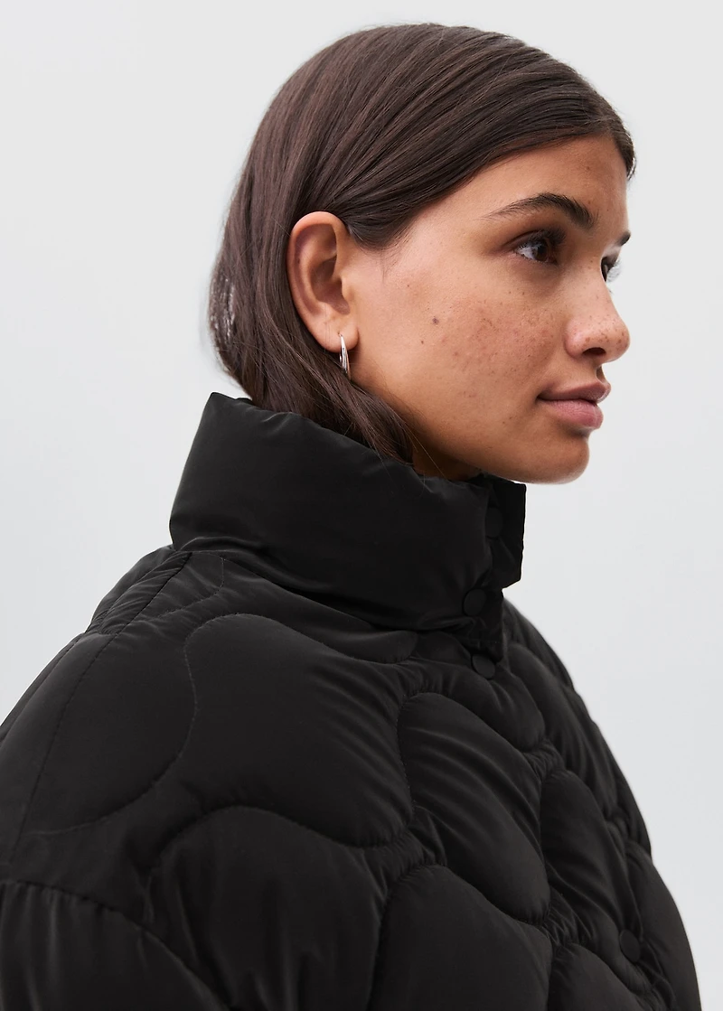 Waxed-effect padded anorak