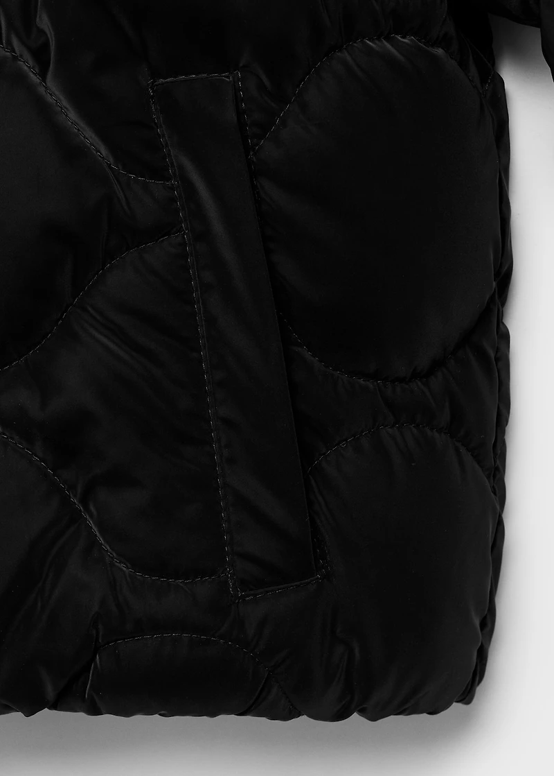 Waxed-effect padded anorak