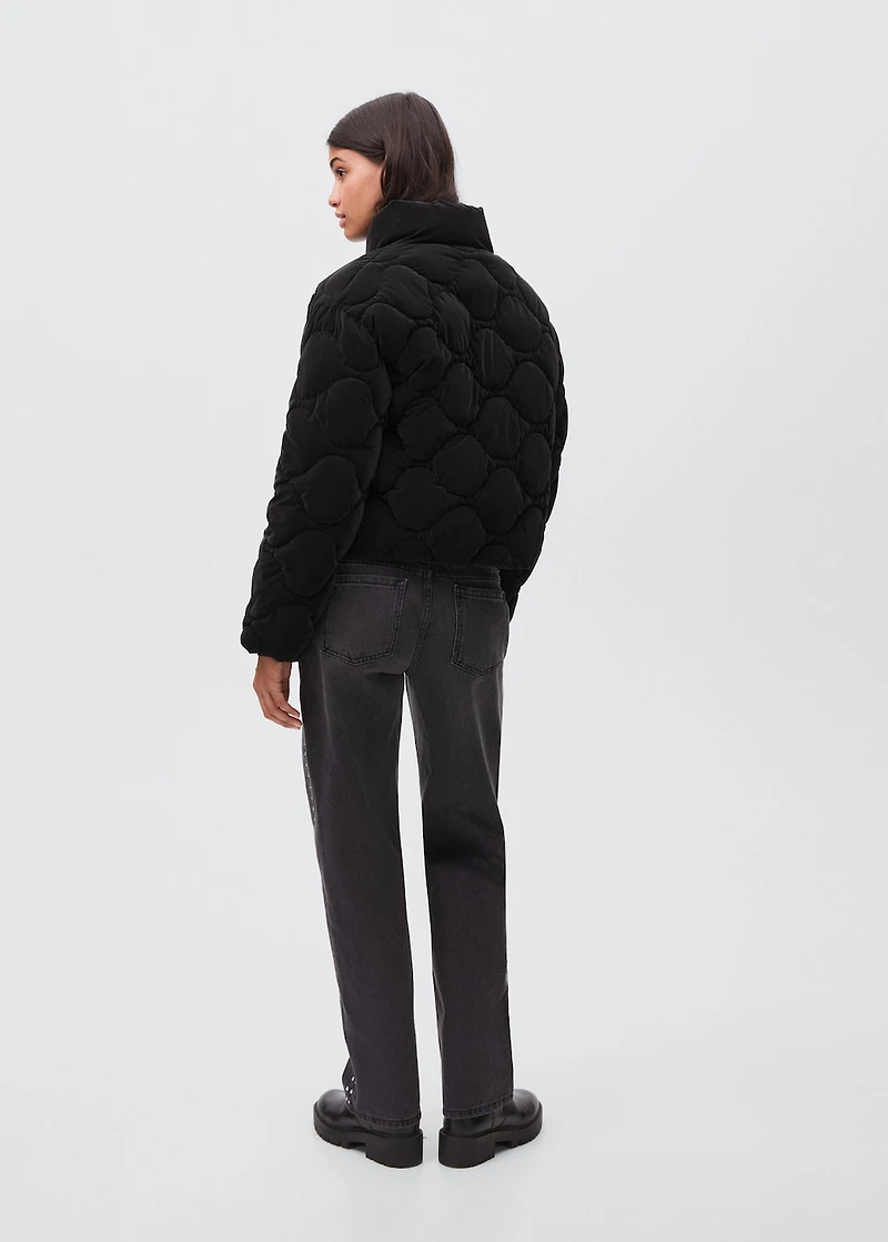 Waxed-effect padded anorak