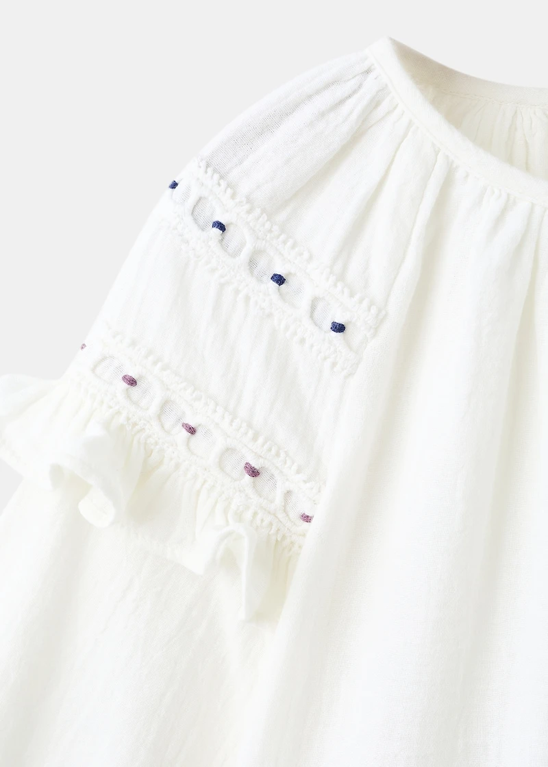 Embroidered cotton blouse