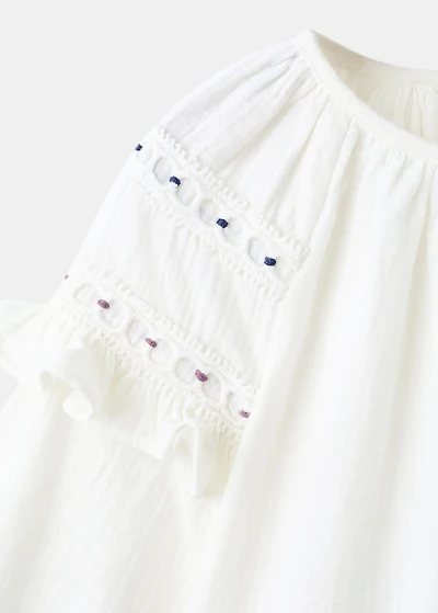 Embroidered cotton blouse