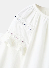 Embroidered cotton blouse