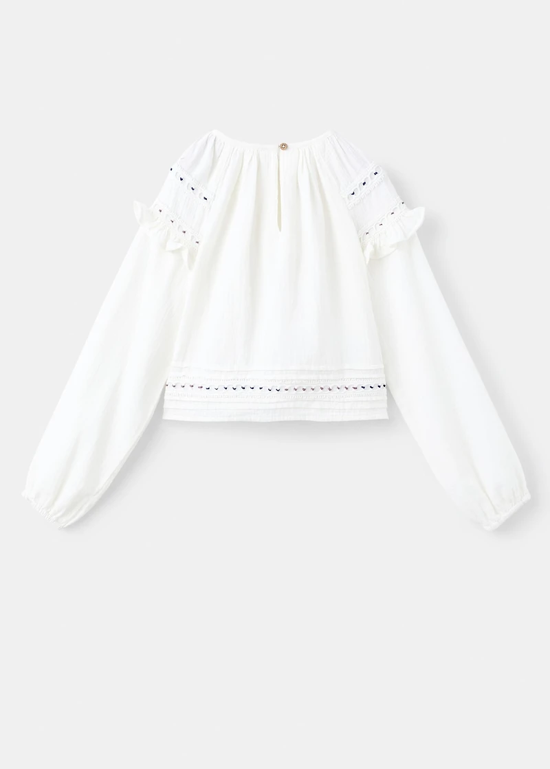 Embroidered cotton blouse