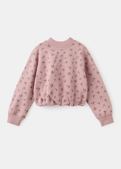 Embroidered sweatshirt with floral pattern