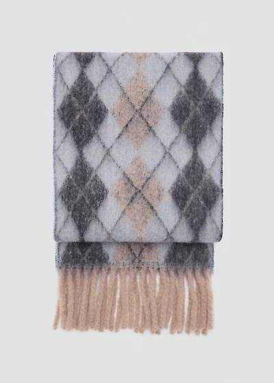 Argyle scarf with fringes