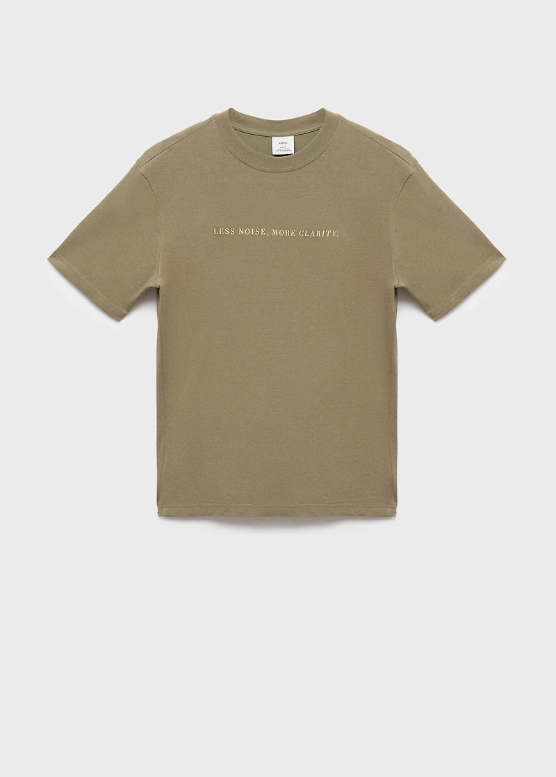 100% cotton t-shirt text