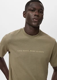 100% cotton t-shirt text