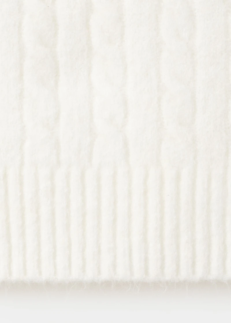 Short-sleeved cable-knit sweater