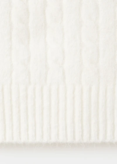 Short-sleeved cable-knit sweater