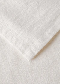 Ramie cotton tablecloth with embroidered details for 2 to 4 diners