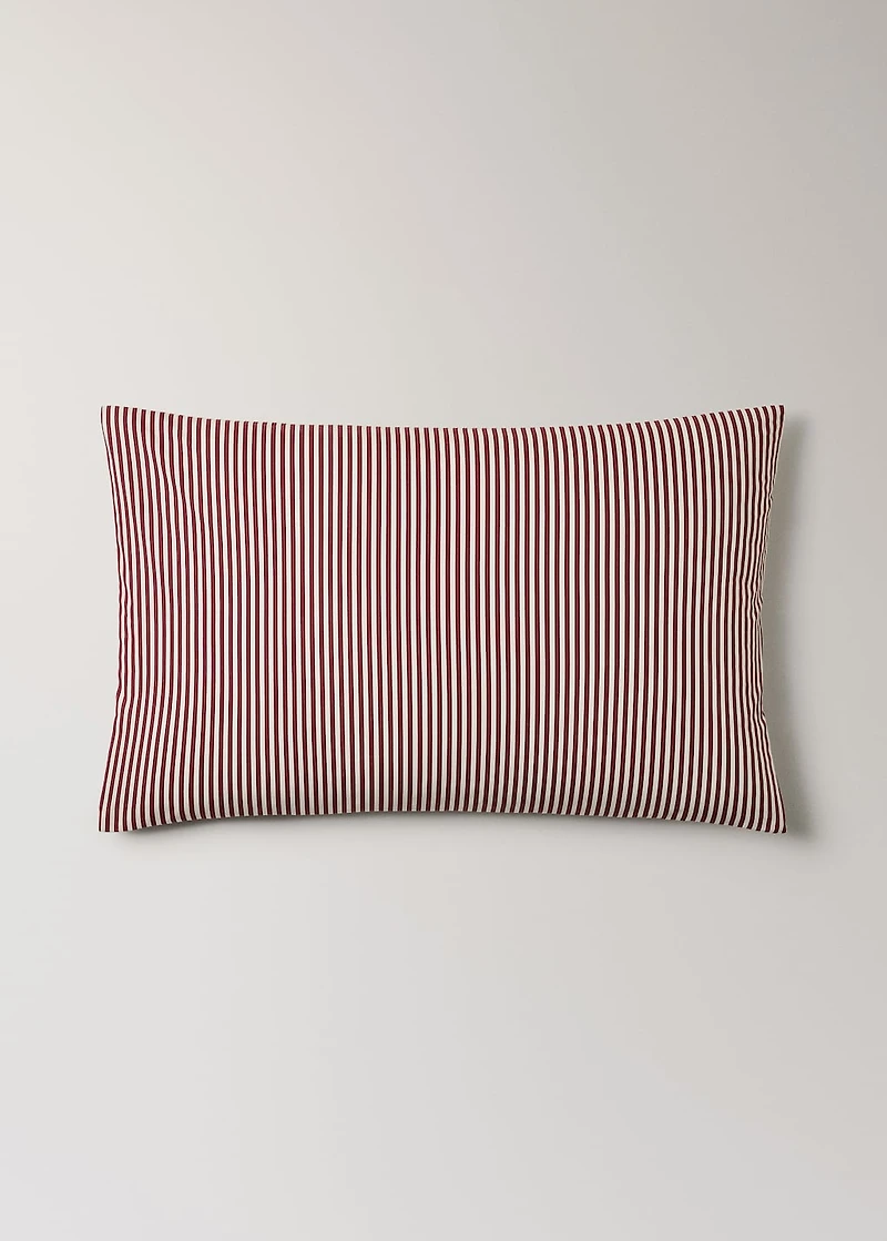 Reversible percale cotton striped pillowcase 50x75cm