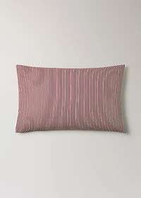 Reversible percale cotton striped pillowcase 50x75cm